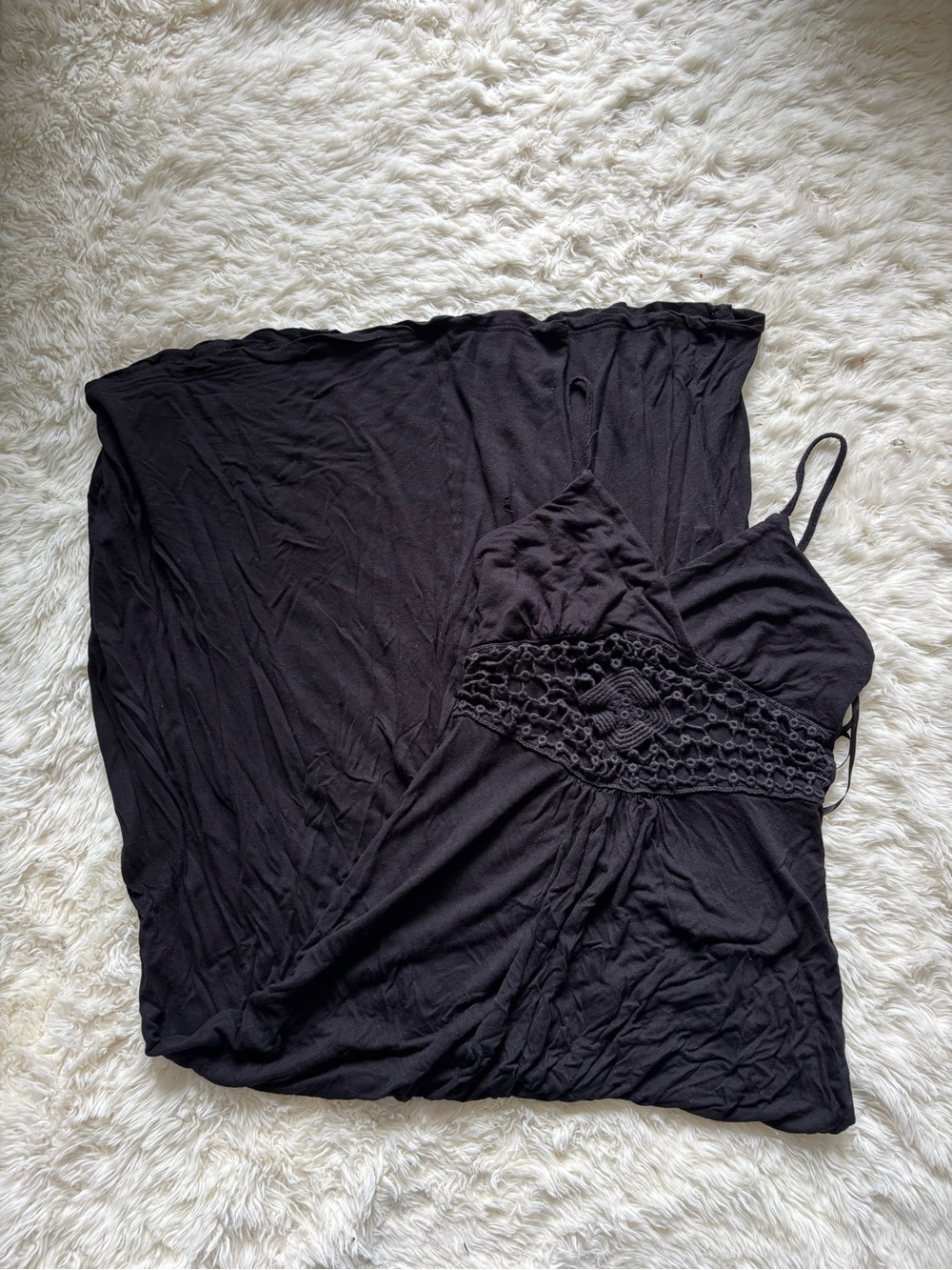 Forever 21 Black Maxi Dress with Crochet Waist